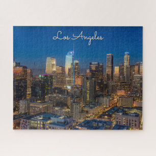 Beautiful Downtown Los Angeles at Sunset Jigsaw Puzzle
