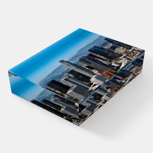 Beautiful Downtown Los Angeles California Skyline Paperweight