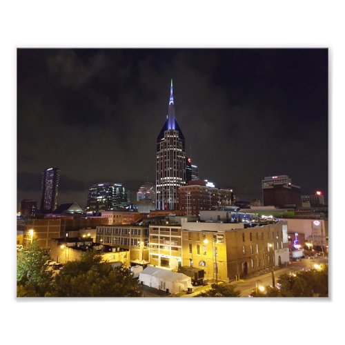 Beautiful Downtown Nashville Tennessee at Night Photo Print