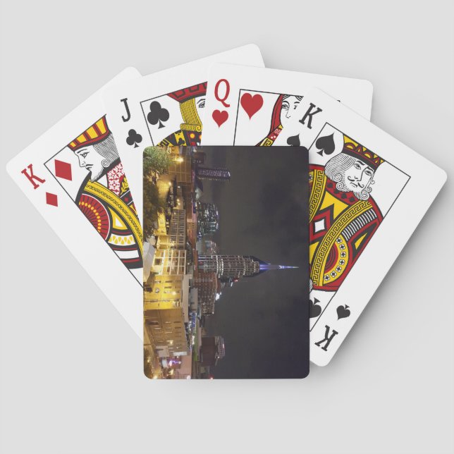 Beautiful Downtown Nashville Tennessee at Night Poker Cards (Back)