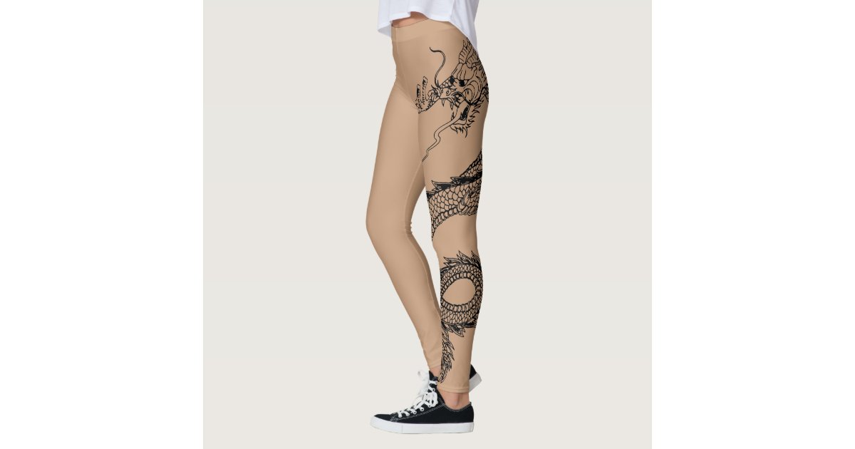 Women Leggings Fashion 3D Printed Dragon red tattoo March girl