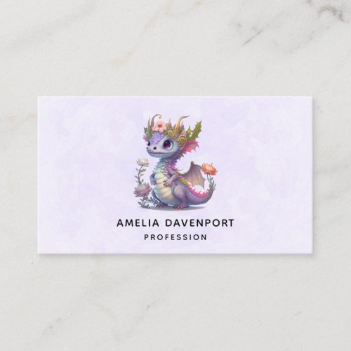 Beautiful Dragon with Elegant Crown Business Card