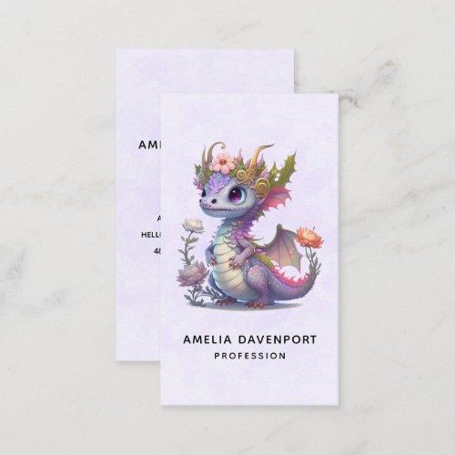 Beautiful Dragon with Elegant Crown Business Card