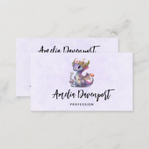 Beautiful Dragon with Elegant Crown Business Card