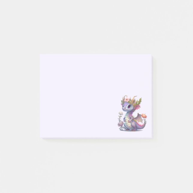 Beautiful Dragon with Elegant Crown Post-it Notes (Front)