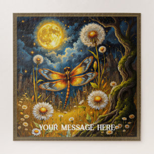 Beautiful Dragonfly at sunset Jigsaw Puzzle