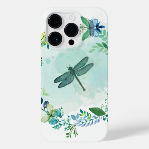 Beautiful Dragonfly Butterfly And Flowers Case_Mate iPhone 14 Pro Case
