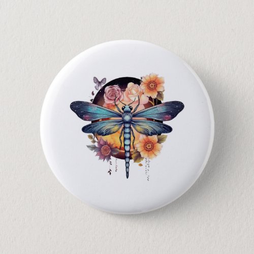 Beautiful Dragonfly Button