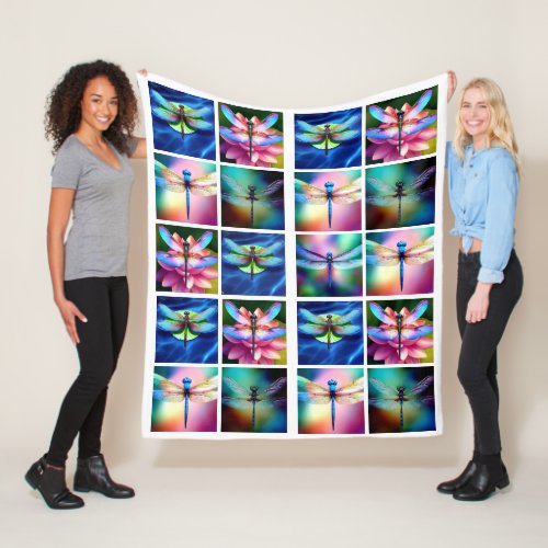 Beautiful Dragonfly Images Fleece Blanket