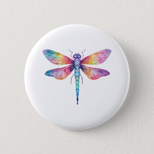 Beautiful Dragonfly Kiss Heaven Insect Lover Button