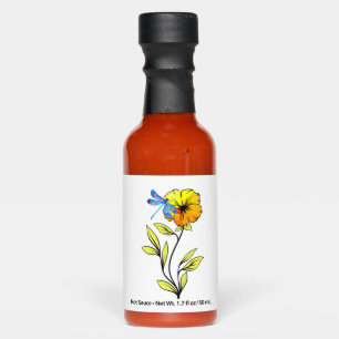 Beautiful Dragonfly On Flower Hot Sauces