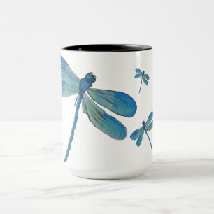 Beautiful Dragonfly Pink Flower Original Art Mug