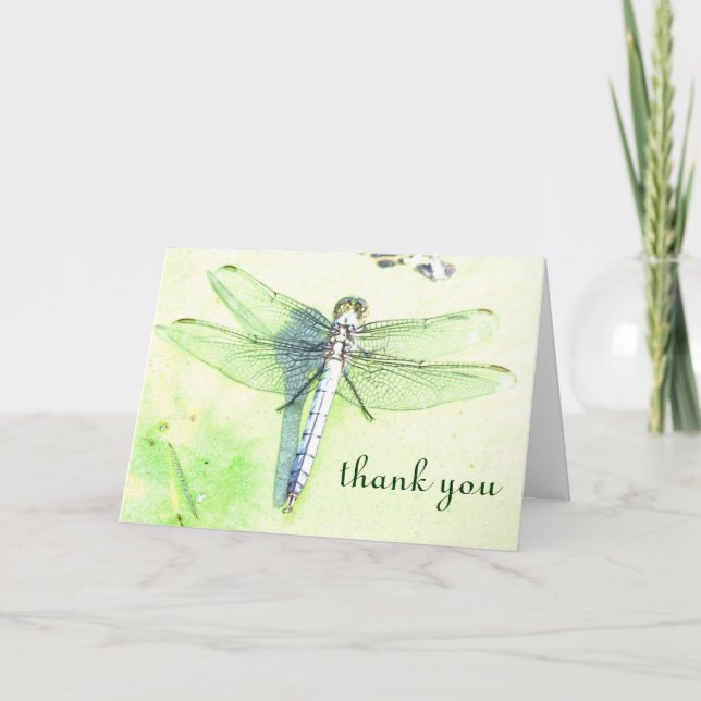 Beautiful Dragonfly "thank you" card (Front)