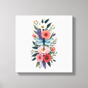 Beautiful Dragonfly Watercolor Art Insect Lover Ea Canvas Print