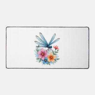 Beautiful Dragonfly Watercolor Art Insect Lover Ea Desk Mat