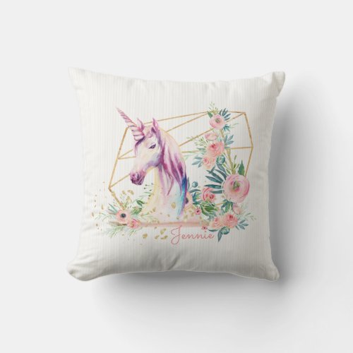 Beautiful Dreamer Unicorn Personalized Throw Pillow