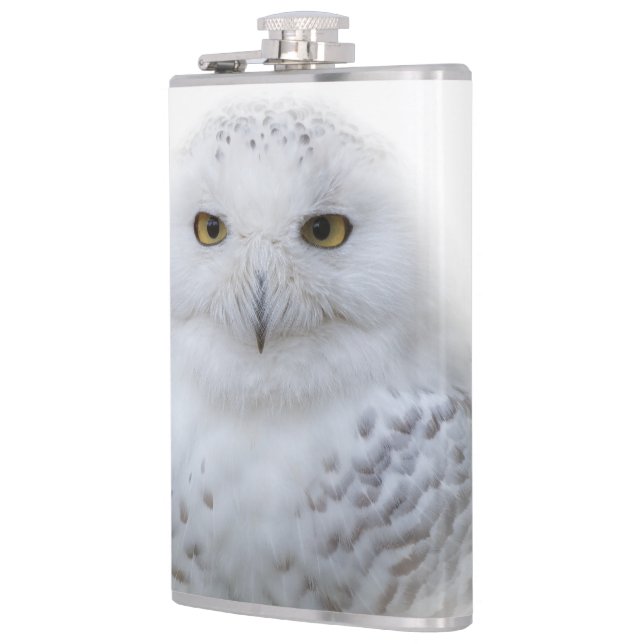 Beautiful, Dreamy and Serene Snowy Owl Flask (Left)