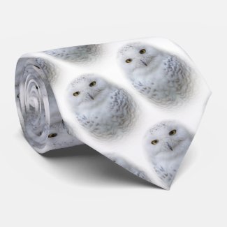 Beautiful, Dreamy and Serene Snowy Owl Tie
