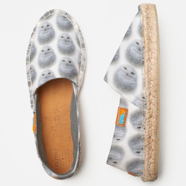 Beautiful, Dreamy and Serene Snowy Owls Espadrilles (Side)