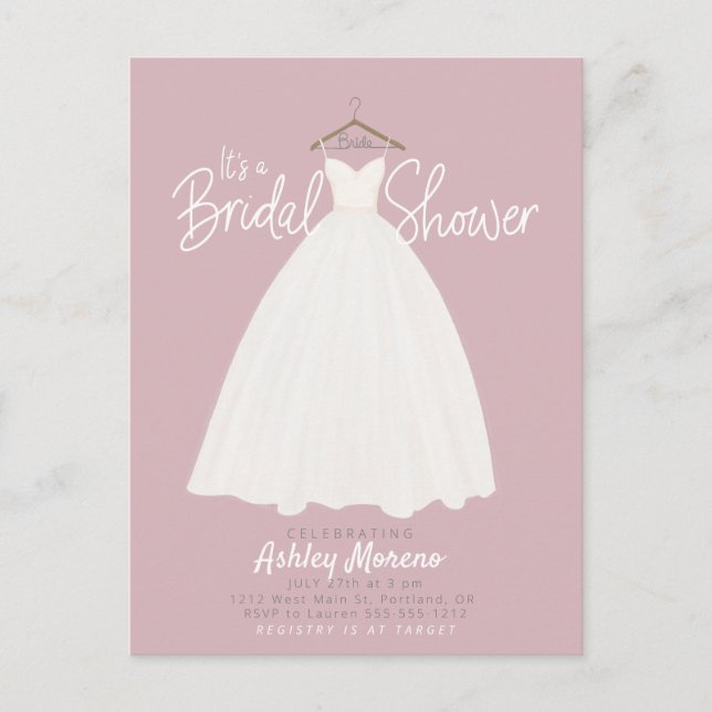 Beautiful dress Bridal shower customizable color I Postcard (Front)