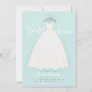 Beautiful dress Bridal/wedding shower light blue Invitation