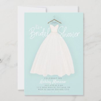Beautiful Dress Bridal/wedding Shower Light Blue Invitation by ComicDaisy at Zazzle