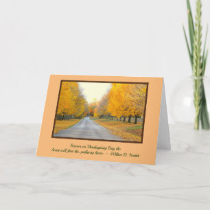 BEAUTIFUL DRIVE LINED WITH GOLDEN TREES/THANKSGIVI HOLIDAY CARD