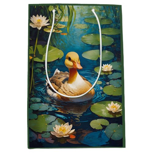 Beautiful Duck At The Pond Medium Gift Bag