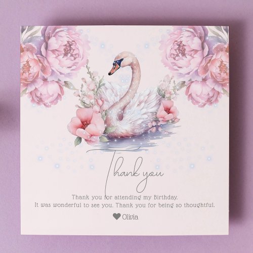 Beautiful Dusty Pink Ballerina Birthday Thank You Card