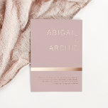 Beautiful Dusty Pink Rose Gold Minimalist Wedding Foil Invitation<br><div class="desc">Beautiful Dusty Pink Rose Gold Minimalist Wedding Foil Invitation
 Real Gold Foil Text. Looks amazing.

See other invitations in our Niche and Nest Store</div>