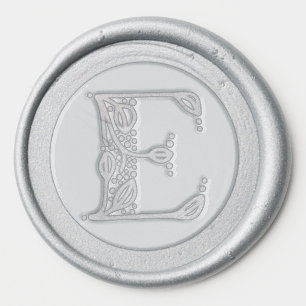 Beautiful E botanical initial elegant monogram Wax Seal Sticker