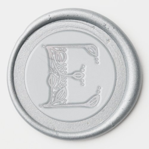 Beautiful E botanical initial elegant monogram Wax Seal Sticker