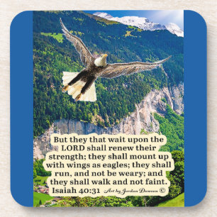 Beautiful Eagle Scripture Isaiah 40:31 Beverage Coaster