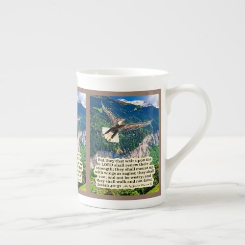 Beautiful Eagle Scripture Isaiah 4031 Bone China Mug