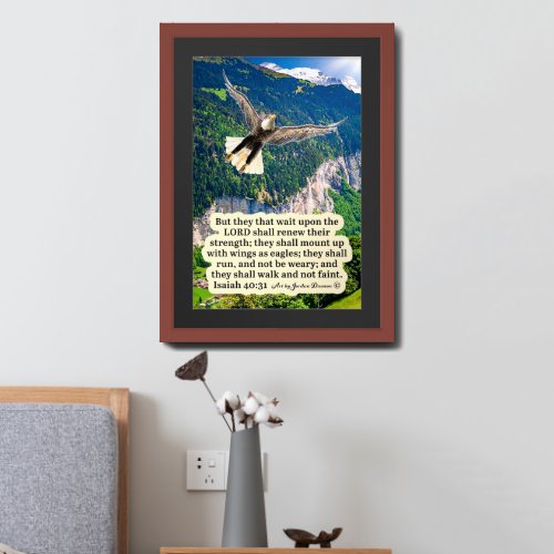 Beautiful Eagle Scripture Isaiah 4031  Framed Art