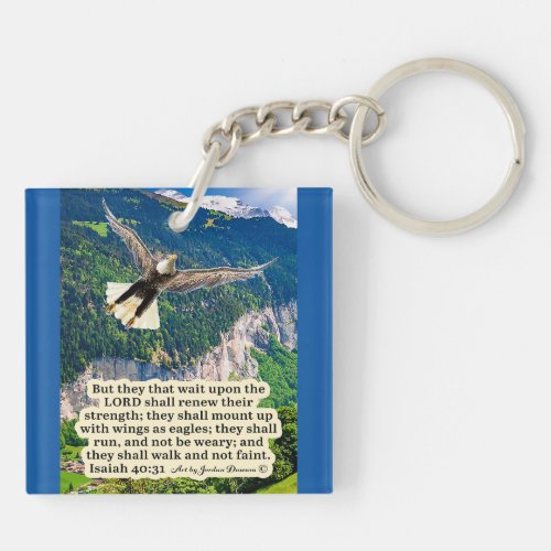 Beautiful Eagle Scripture Isaiah 4031 Keychain