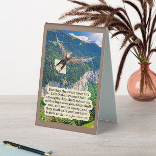 Beautiful Eagle Scripture Isaiah 40:31 Table Tent