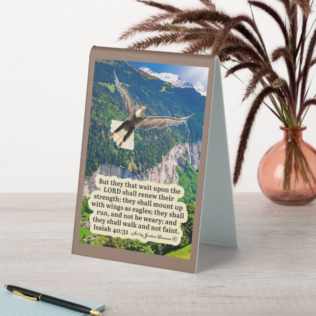 Beautiful Eagle Scripture Isaiah 40:31 Table Tent (In SItu (Table))