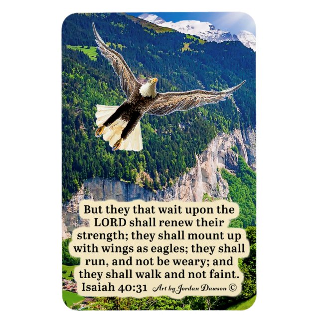 Beautiful Eagle Scripture Magnet  Isaiah 40:31 (Vertical)