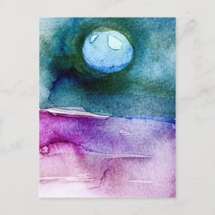 Beautiful Earth painting in watercolour Holiday Postcard