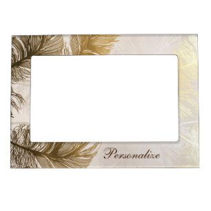 Beautiful Earth Tones Feather Design Magnetic Frame