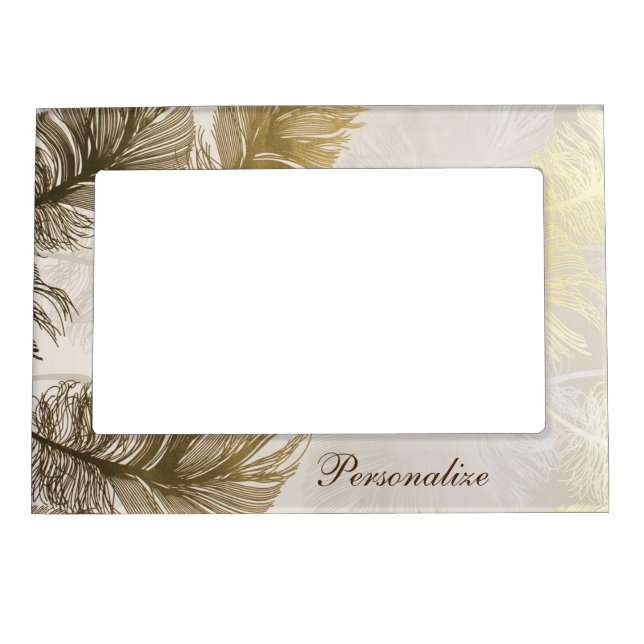 Beautiful Earth Tones Feather Design Magnetic Frame (Front)