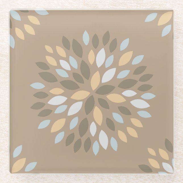 Beautiful Earthtone Colors Glass Coaster (Front)