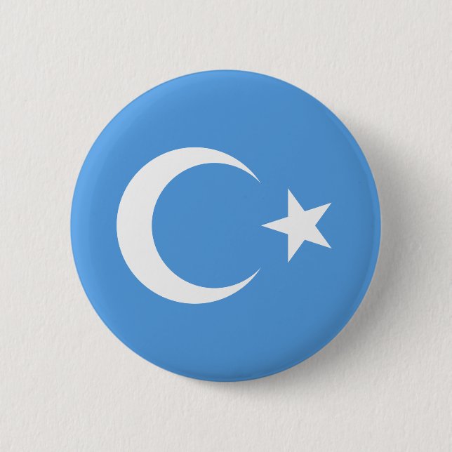 Beautiful East Turkestan Xinjiang Flag Button (Front)