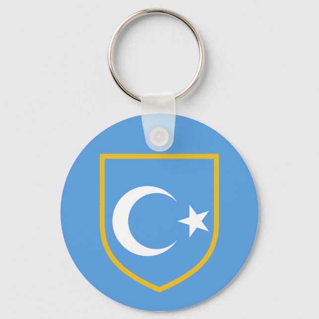 Beautiful East Turkestan Xinjiang Flag Keychain (Front)