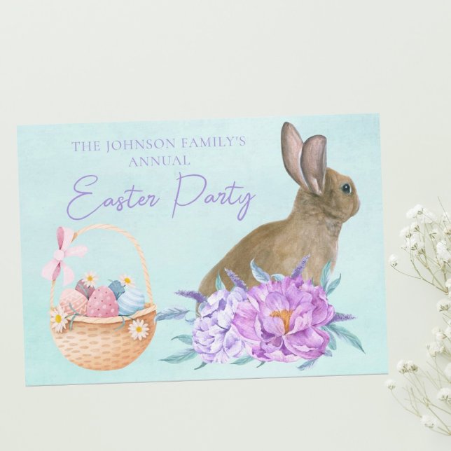 Beautiful Easter Bunny Custom Pastel Party Invitation (Creator Uploaded)