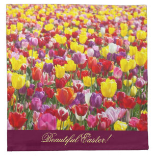Beautiful Easter! Cloth Napkins Colorful Tulips