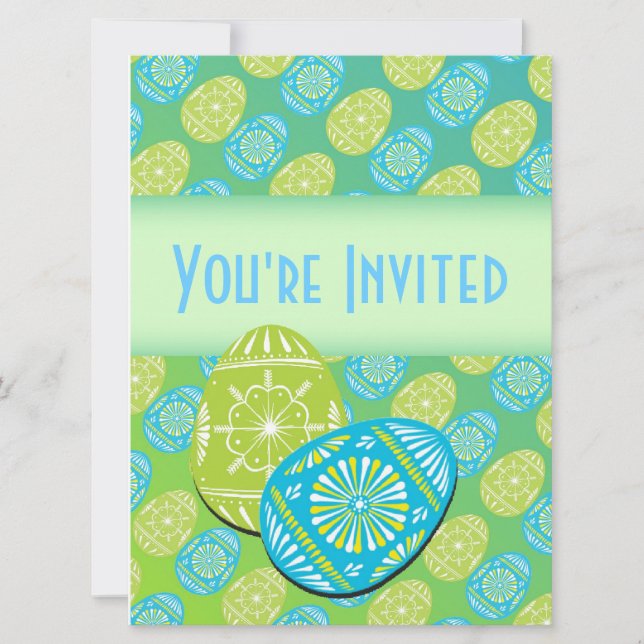 Beautiful Easter Egg Party Invitation-Customizable Invitation (Front)