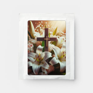 Beautiful Easter lily cross Tea Bag Drink Mix
