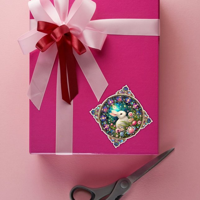 Beautiful Easter Rabbit Garden Stained Glass Sticker (Creator Uploaded)